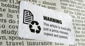 Warning label about newspaper content
